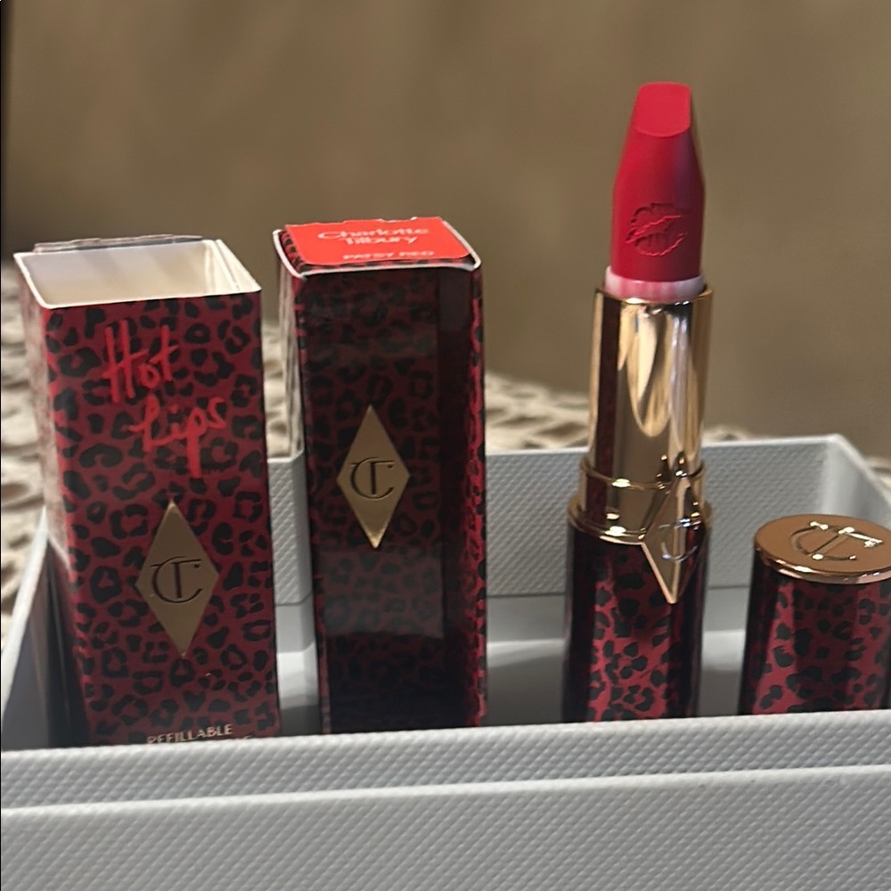 Charlotte Tilbury Hot Lips Lipstick on Patsy Red